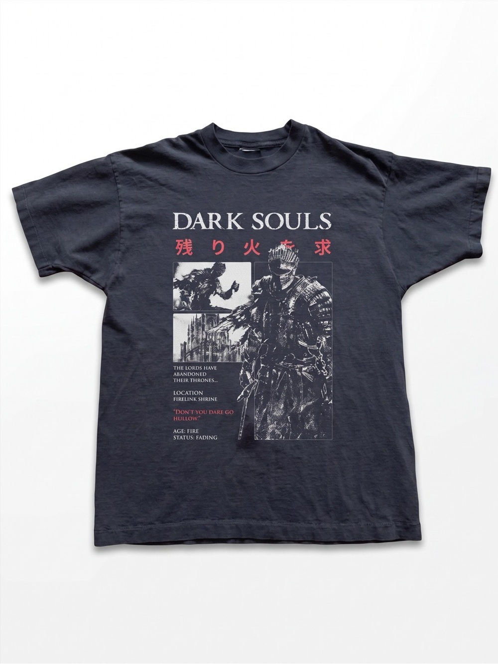 Dark Fantasy Knight Unisex Graphic Tee Japanese RPG Gamer Black